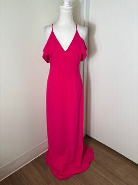 Halston Heritage Hot Pink Gown Sz 4
